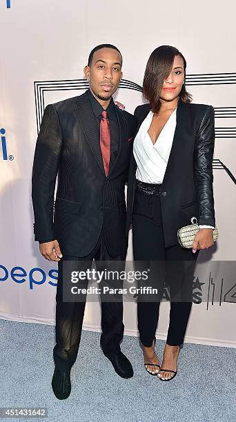 Rapper Chris "Ludacris" Bridges and Eudoxie Agnan "PRE" BET Awards Dinner at Milk Studios on June 28, 2014 in Hollywood, California.