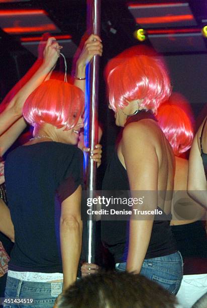 Jenny McCarthy and Joanne McCarthy during Jenny McCarthy Hosts Her Sister Amy McCarthy's Birthday Party at JET Nichtcub at The Mirage Hotel and...