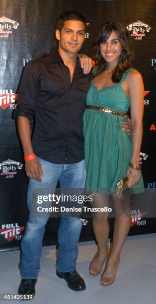 Nicholas Gonzalez and Monica Allgeier during Full Tilt Poker House After Dark Party and Tournement at Pure Nightclub at Caesars Palace Hotel and...