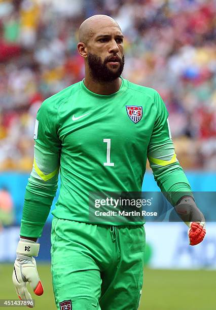 Tim Howard of the United States in action during the 2014 FIFA World Cup Brazil group G match between the United States and Germany at Arena...