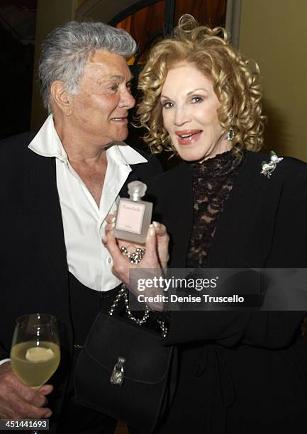 Tony Curtis, Phyllis McGuire during Flowerbelle Perfume Launch Designed By Jeneva Bell at Bellagio Hotel in Las Vegas, Nevada, United States.