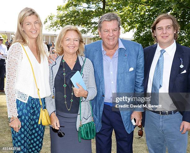 Caroline Rupert, Gaynor Rupert, Johann Rupert and Anton Rupert attends the Cartier Style & Luxury Lunch at the Goodwood Festival of Speed on June 29,...