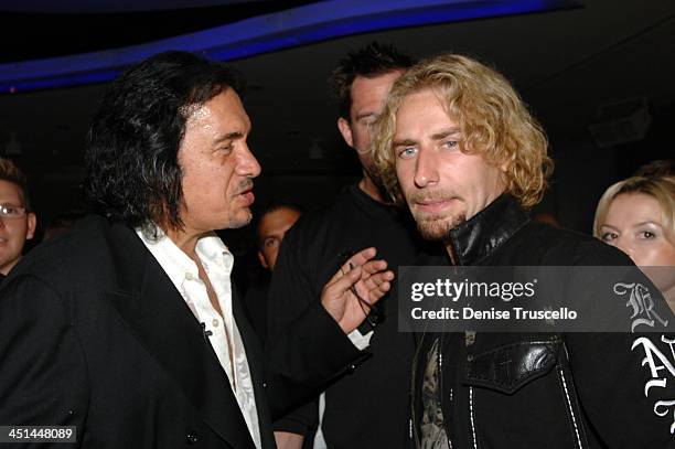 Gene Simmons and Chad Kroeger during Gene Simmons' Birthday Party - August 25, 2005 at The Palms Hotel and Casino Resort in Las Vegas, Nevada.