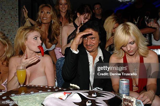 Gene Simmons with Friends during Gene Simmons' Birthday Party - August 25, 2005 at The Palms Hotel and Casino Resort in Las Vegas, Nevada.
