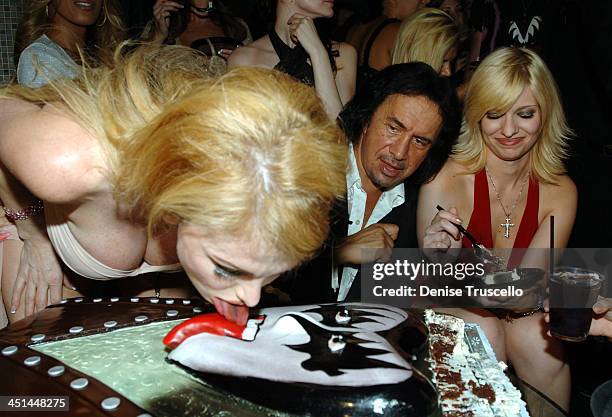 Gene Simmons with Friends during Gene Simmons' Birthday Party - August 25, 2005 at The Palms Hotel and Casino Resort in Las Vegas, Nevada.