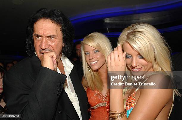 Gene Simmons with The Palms Girls during Gene Simmons' Birthday Party - August 25, 2005 at The Palms Hotel and Casino Resort in Las Vegas, Nevada.