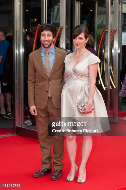Simon Helberg and Jocelyn Towne attend the Closing Night Gala and International Premiere of 'We'll Never Have Paris' at Festival Theatre during the...