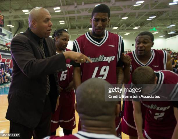 Tracy Murray talks to his team during the 2014 Ball Up Tour on June 28, 2014 at the Kentucky International Convention Center in Louisville, Kentucky.