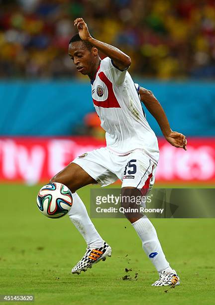 Junior Diaz of Costa Rica controls the ball during the 2014 FIFA World Cup Brazil Round of 16 match between Costa Rica and Greece at Arena Pernambuco...