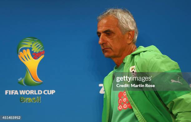 Vahid Halilhhodzic, head coach of Algeria attends the Algeria national team press conference at Estadio Beira-Rio at on June 29, 2014 in Porto...