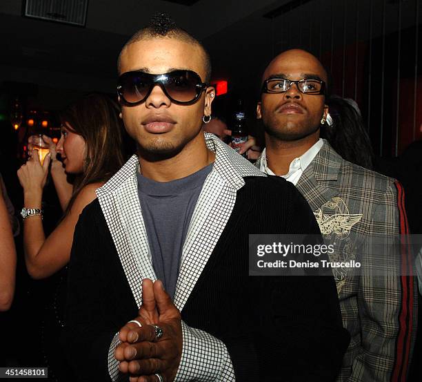 Raz B of B2K with Ricky Romance during New Year's Eve 2006 in Las Vegas - Kid Rock DJ's Party at JET Mirage Nightclub at The Mirage Hotel and Casino...