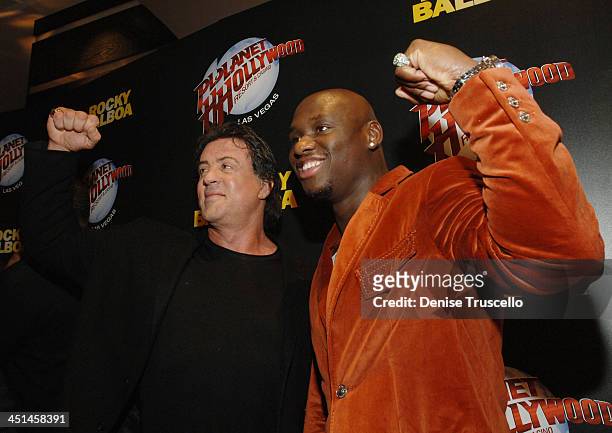 Sylvester Stallone and Antonio Tarver during Rocky Balboa Las Vegas Premiere - Red Carpet Arrivals at The Aladdin/Planet Hollywood Hotel and Casino...