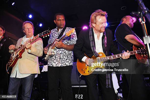 Lee Ritenour, Robert Cray, Lee Roy Parnell and Steve Cropper performs at the grand opening of B.B. Kings Blues Club at The Mirage on December 11,...