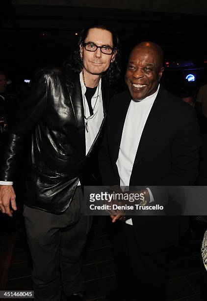 David Saltz and Buddy Guy attend the grand opening of B.B. Kings Blues Club at The Mirage on December 11, 2009 in Las Vegas, Nevada.