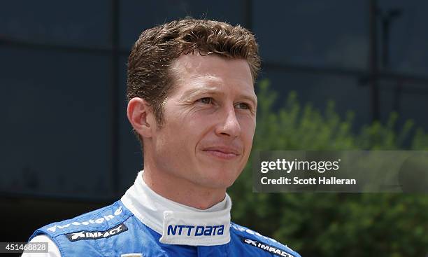 Ryan Briscoe, driver of the NTT Data Chip Ganassi Racing Dallara Chevrolet, walks to the track during the Verizon IndyCar Series Shell and Pennzoil...