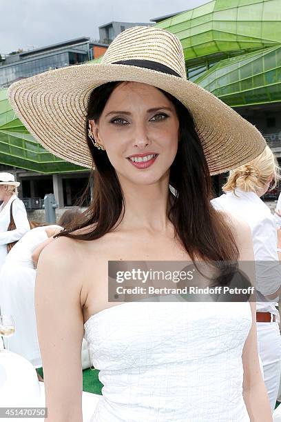 Actress Frederique Bel attends the 'Brunch Blanc' hosted by Barriere Group. Held on Yacht 'Excellence' on June 29, 2014 in Paris, France.