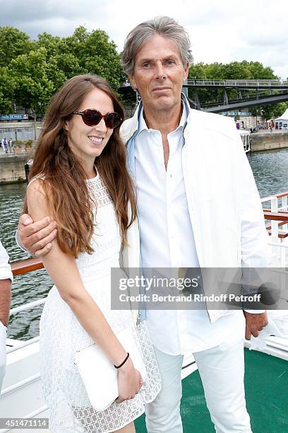 Dominique Desseigne and his daughter Joy attend the 'Brunch Blanc' hosted by Barriere Group. Held on Yacht 'Excellence' on June 29, 2014 in Paris,...