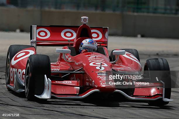 Scott Dixon of New Zealand, drives the Target Chip Ganassi Dallara Chevrolet, during the Verizon IndyCar Series Shell and Pennzoil Grand Prix Of...