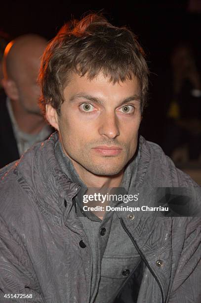 Leader of Group 'The Atlas Mountains' Francois Marry attends the Saint Laurent show as part of the Paris Fashion Week Menswear Spring/Summer 2015 on...