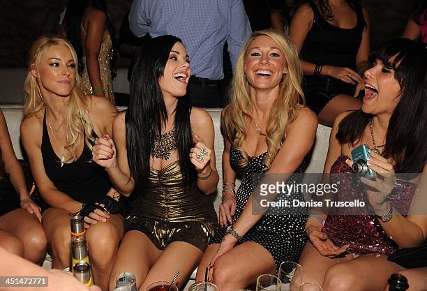 Amy Lynn Dover, Jayde Nicole, Kelly Carrington and Setorii Pond celebrates Jayde Nicole's birthday at Eve Nightclub on February 5, 2010 in Las Vegas,...