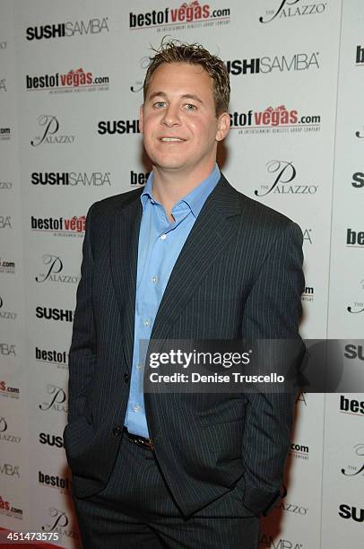 President of Entertainment Benefits Group Brett Reizen arrives at the BestOfVegas.com launch at Sushi Samba at the Palazzo in the Venetian Hotel and...