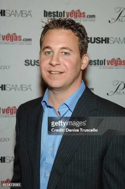 President of Entertainment Benefits Group Brett Reizen arrives at the BestOfVegas.com launch at Sushi Samba at the Palazzo in the Venetian Hotel and...