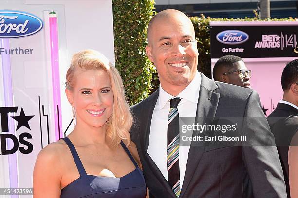 Actress Brittany Daniel and Coby Bell attend the BET AWARDS '14 at Nokia Theatre L.A. LIVE on June 29, 2014 in Los Angeles, California.