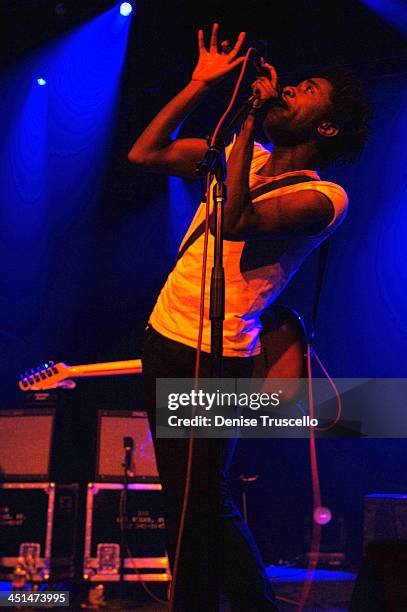 Kele Okereke of Bloc Party during Bloc Party in Concert at The Joint in The Hard Rock Hotel and Casino Resort at The Joint in The Hard Rock Hotel and...