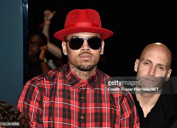 Singer Chris Brown attends the BET AWARDS '14 at Nokia Theatre L.A. LIVE on June 29, 2014 in Los Angeles, California.
