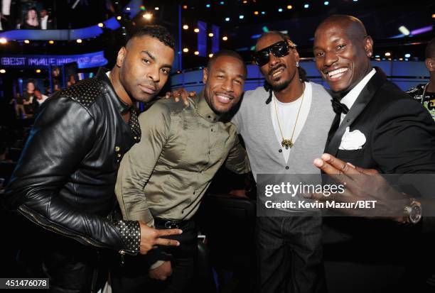 Recording artists Ginuwine, Tank, Snoop Dogg and Tyrese Gibson attend the BET AWARDS '14 at Nokia Theatre L.A. LIVE on June 29, 2014 in Los Angeles,...