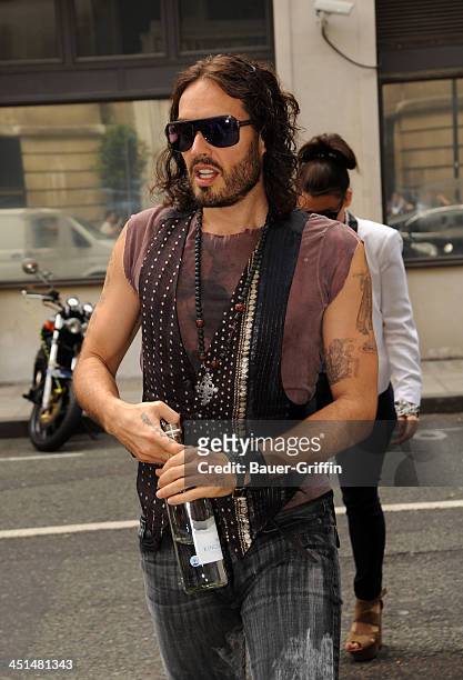 Russell Brand is seen on June 20, 2013 in London, United Kingdom.