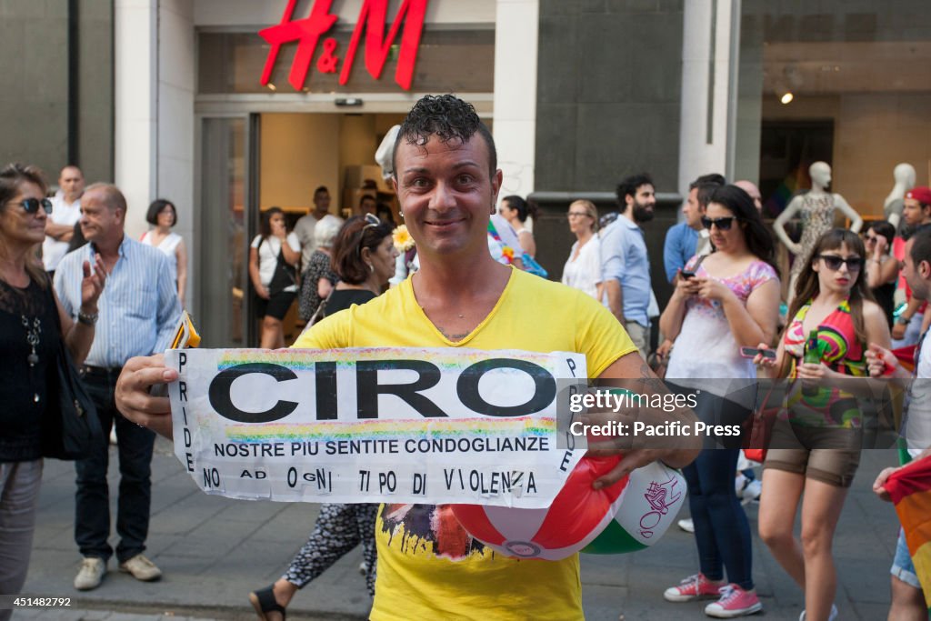 Protesters during the "Mediterranean Pride of Naples", in...