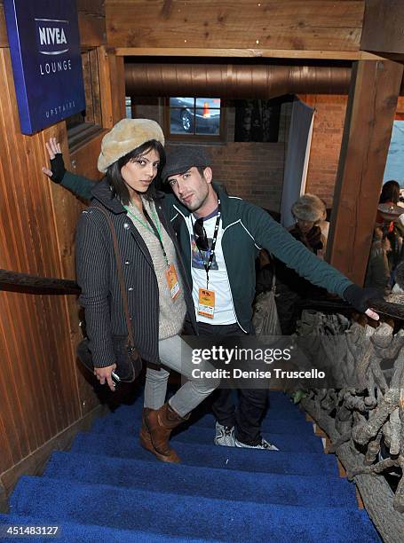 Jackie Gonzalez and Ben Russo at the Island Def House of Hype Hospitality Suite on January 16, 2009 in Park City, Utah.