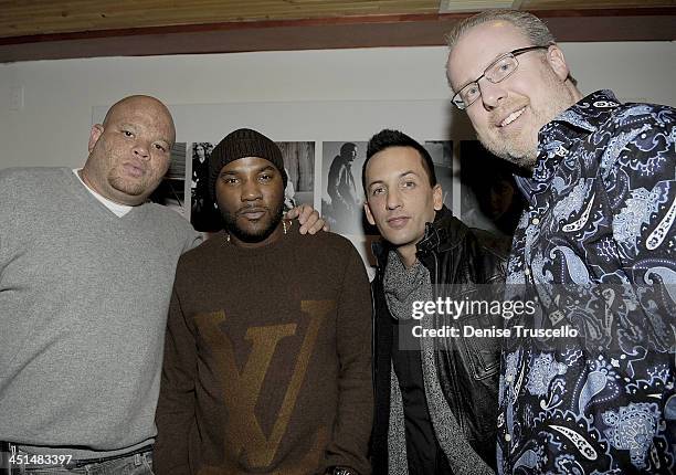 Musicians Pakas, Young Jeezy and Clinton, with Island Records President Steve Bartels attend the Official Precious: Based On The Novel 'Push' By...