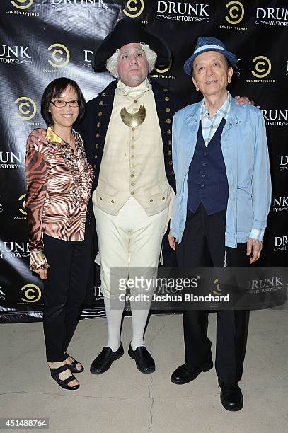 Susan Hong and James Hong arrive at Comedy Central's "Drunk History" season 2 premiere party at the Alex Theatre on June 29, 2014 in Glendale,...