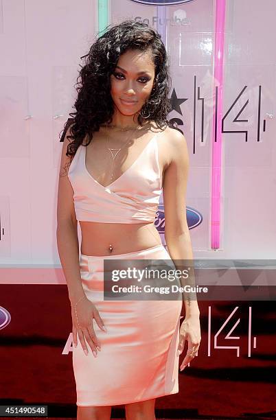 Bria Murphy arrives at the BET AWARDS 14 at Nokia Theatre L.A. Live on June 29, 2014 in Los Angeles, California.