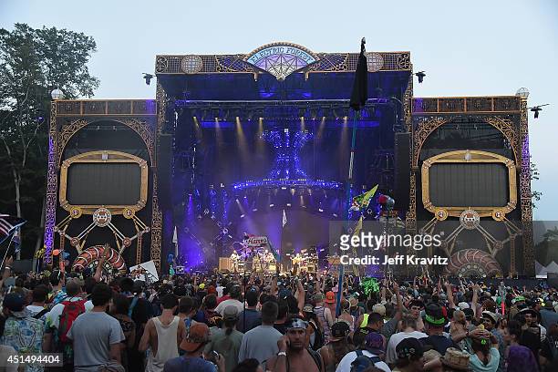 The String Cheese Incident performs during Day 4 of the 2014 Electric Forest Festival on June 29, 2014 in Rothbury, Michigan.