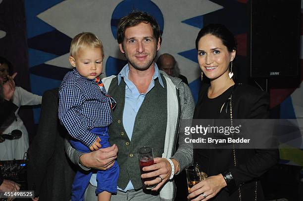 Actor Josh Lucas, wife Jessica Henriquez, and son Noah attend the premiere of David Guetta's new music video at the United Nations headquarters on...