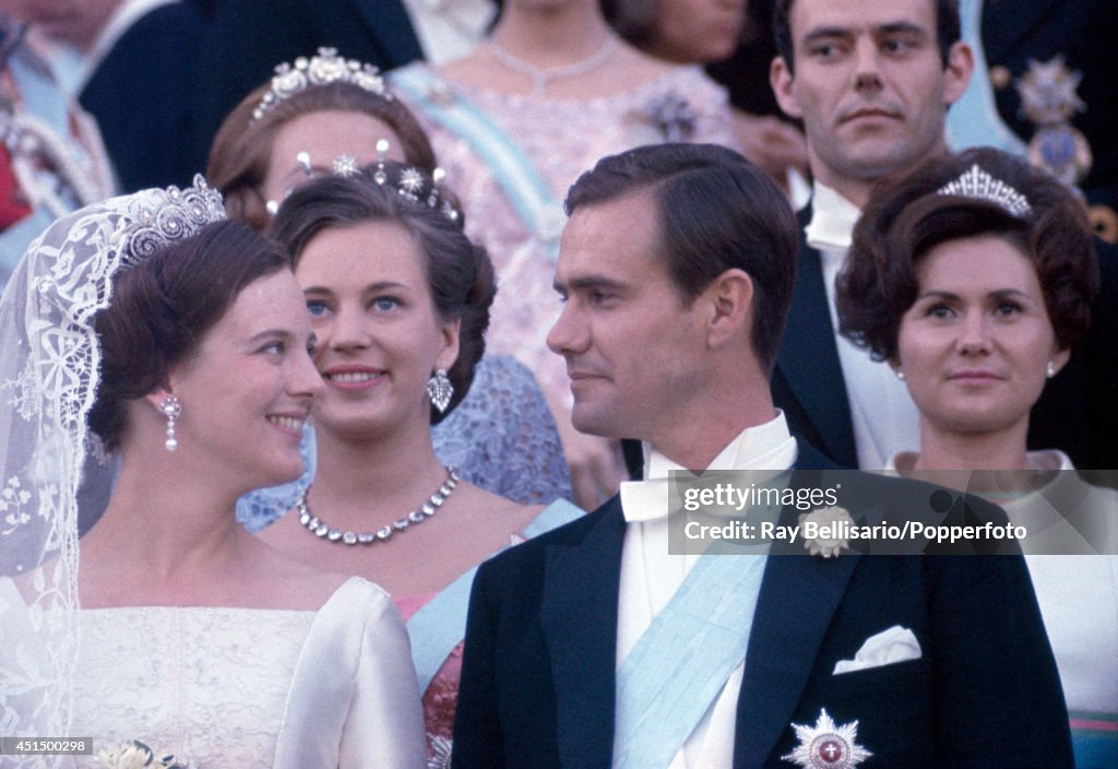 Princess Margarethe And Prince Henrik Of Denmark On Their Wedding Day