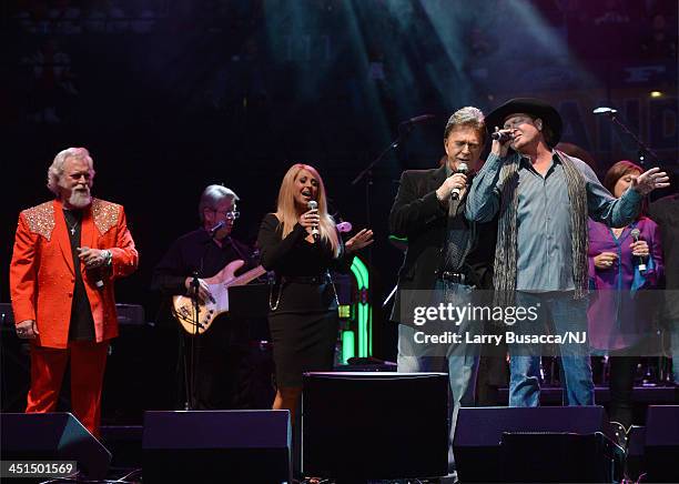 Graham Brown, Lisa Matassa, T.G. Sheppard, and Tracy Lawrence perform during Playin' Possum! The Final No Show Tribute To George Jones - Show at...