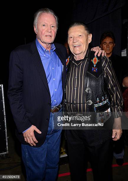 Jon Voight and Stonewall Jackson attend Playin' Possum! The Final No Show Tribute To George Jones at Bridgestone Arena on November 22, 2013 in...