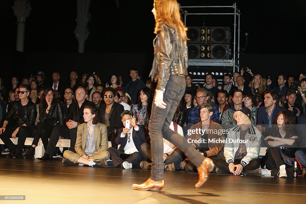 Saint Laurent :  Front Row- Paris Fashion Week - Menswear S/S 2015