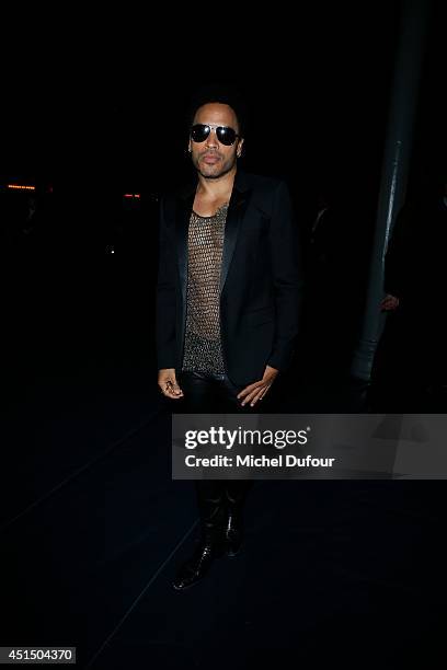 Lenny Kravitz attends the Saint Laurent show as part of the Paris Fashion Week Menswear Spring/Summer 2015 on June 29, 2014 in Paris, France.