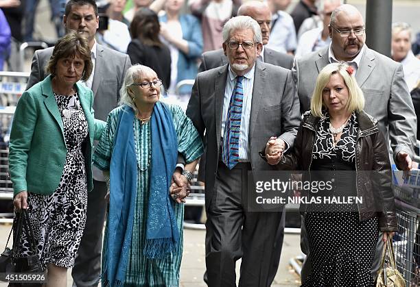 Veteran Australian artist and entertainer Rolf Harris with his wife Alwen Hughes , niece Jenny and daughter Bindi leave Southwark Crown Court in...