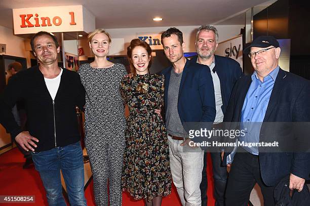 Christoph Stark, Rosalie Thomass, Marlene Morreis, Florian Stetter and cast members attend the 'Die Frau aus dem Moor' Premiere as part of Filmfest...