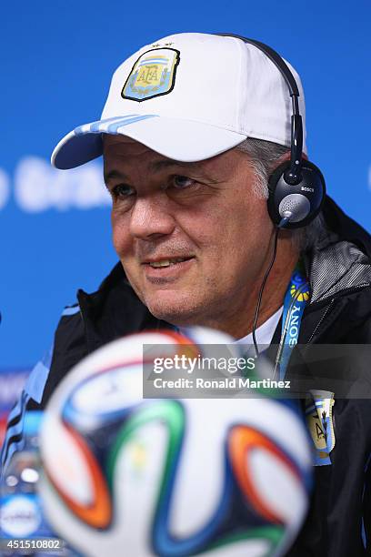 Alejandro Sabella of Argentina during a press conference at Arena de Sao Paulo on June 30, 2014 in Sao Paulo, Brazil.