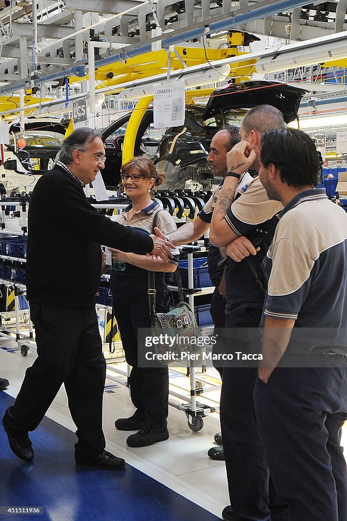 John Elkann And Sergio Marchionne Visit The Maserati Factory