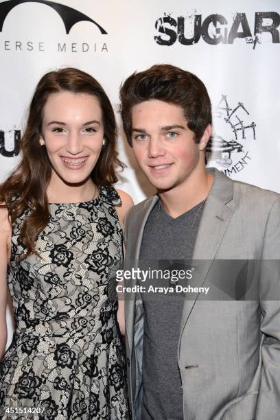 Riley Beres and Jimmy Deshler attend the "Sugar" - Los Angeles Premiere at Downtown Independent Theater on November 22, 2013 in Los Angeles,...