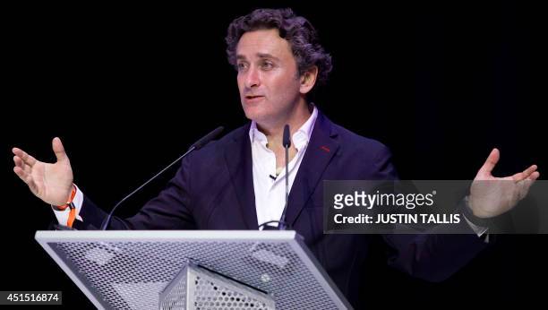 Spanish businessman and CEO of Formula E holdings Alejandro Agag speaks at the Global Launch of the all-electric FIA Formula E Championship in London...