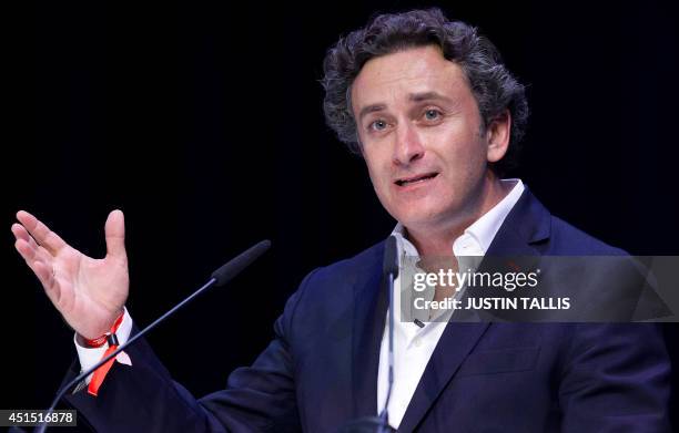 Spanish businessman and CEO of Formula E holdings Alejandro Agag speaks at the Global Launch of the all-electric FIA Formula E Championship in London...